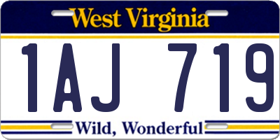 WV license plate 1AJ719