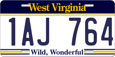 WV license plate 1AJ764