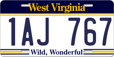 WV license plate 1AJ767