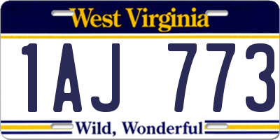 WV license plate 1AJ773