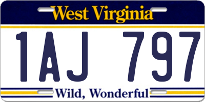 WV license plate 1AJ797