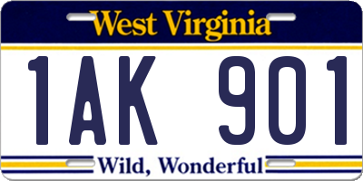 WV license plate 1AK901