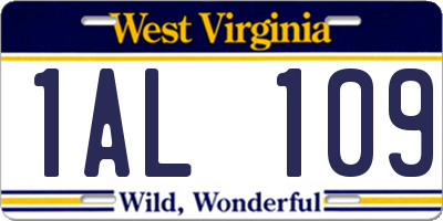 WV license plate 1AL109