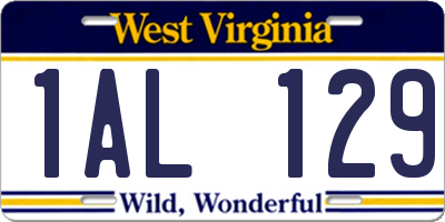 WV license plate 1AL129