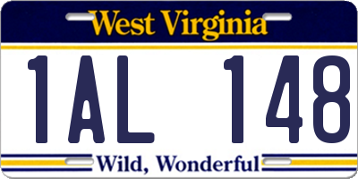 WV license plate 1AL148