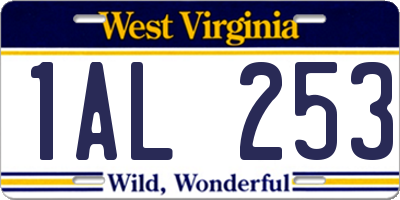 WV license plate 1AL253