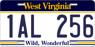 WV license plate 1AL256