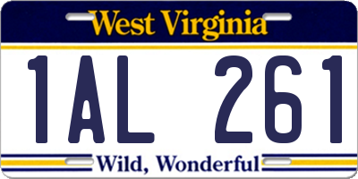 WV license plate 1AL261