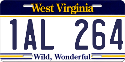 WV license plate 1AL264