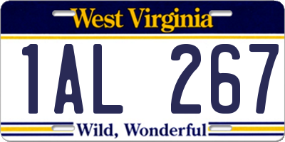 WV license plate 1AL267