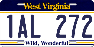 WV license plate 1AL272