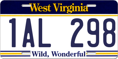 WV license plate 1AL298