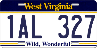 WV license plate 1AL327