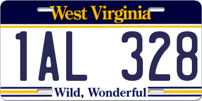 WV license plate 1AL328