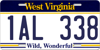 WV license plate 1AL338
