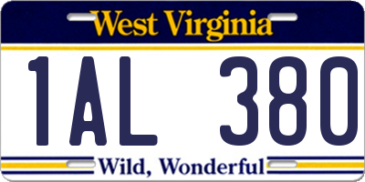 WV license plate 1AL380