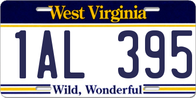 WV license plate 1AL395