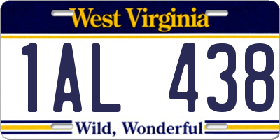 WV license plate 1AL438