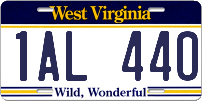 WV license plate 1AL440
