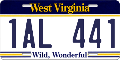 WV license plate 1AL441