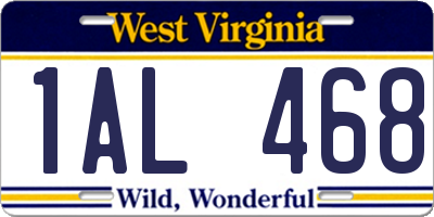 WV license plate 1AL468