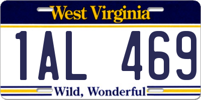 WV license plate 1AL469