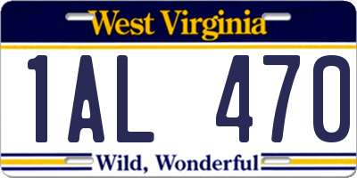 WV license plate 1AL470