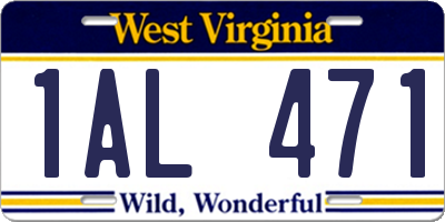 WV license plate 1AL471