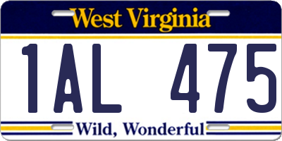 WV license plate 1AL475