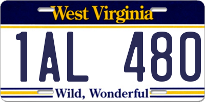 WV license plate 1AL480