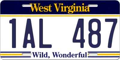 WV license plate 1AL487