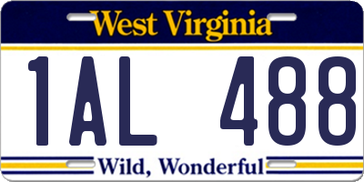 WV license plate 1AL488