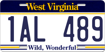 WV license plate 1AL489