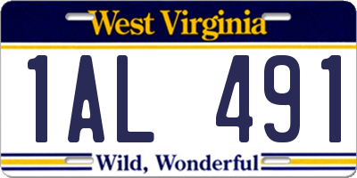 WV license plate 1AL491