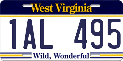 WV license plate 1AL495