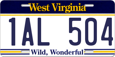 WV license plate 1AL504
