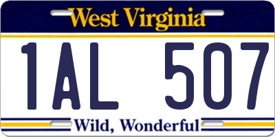 WV license plate 1AL507