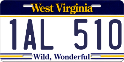 WV license plate 1AL510