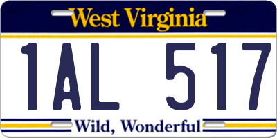 WV license plate 1AL517