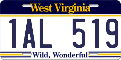 WV license plate 1AL519