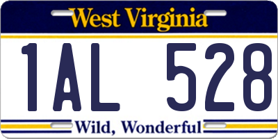 WV license plate 1AL528