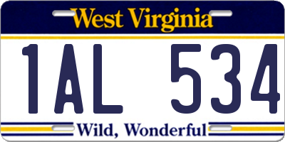 WV license plate 1AL534