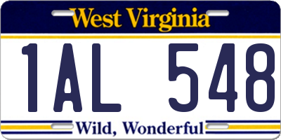 WV license plate 1AL548