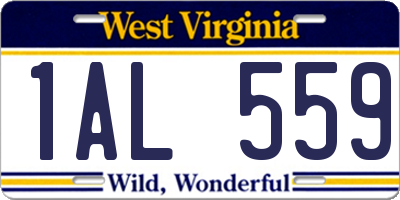 WV license plate 1AL559