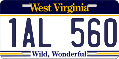 WV license plate 1AL560