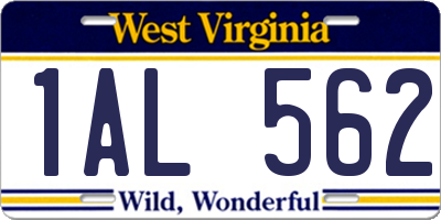 WV license plate 1AL562