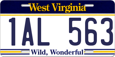 WV license plate 1AL563