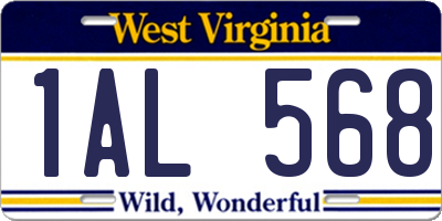 WV license plate 1AL568