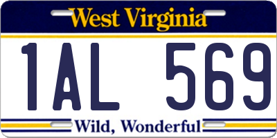 WV license plate 1AL569