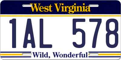 WV license plate 1AL578